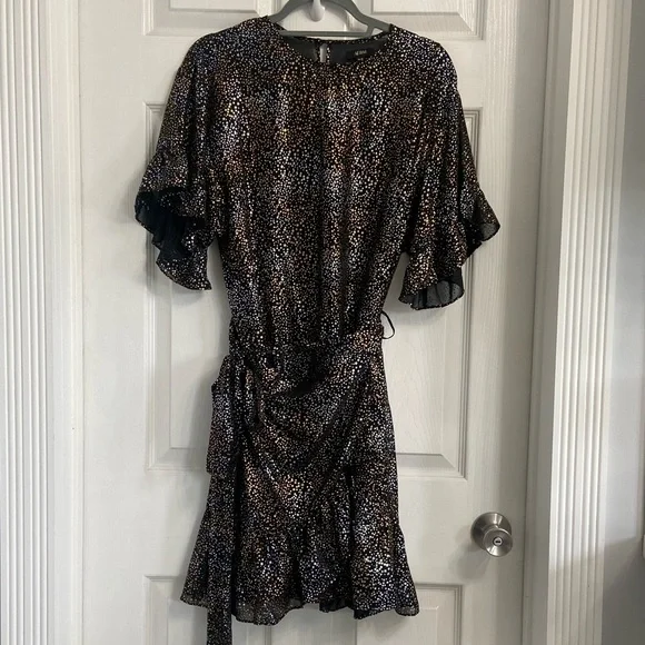 ramy brook mini dress Ramy Brook Wheller Ruched Long Sleeve Mini Dress in Woodrose Combo main image 0